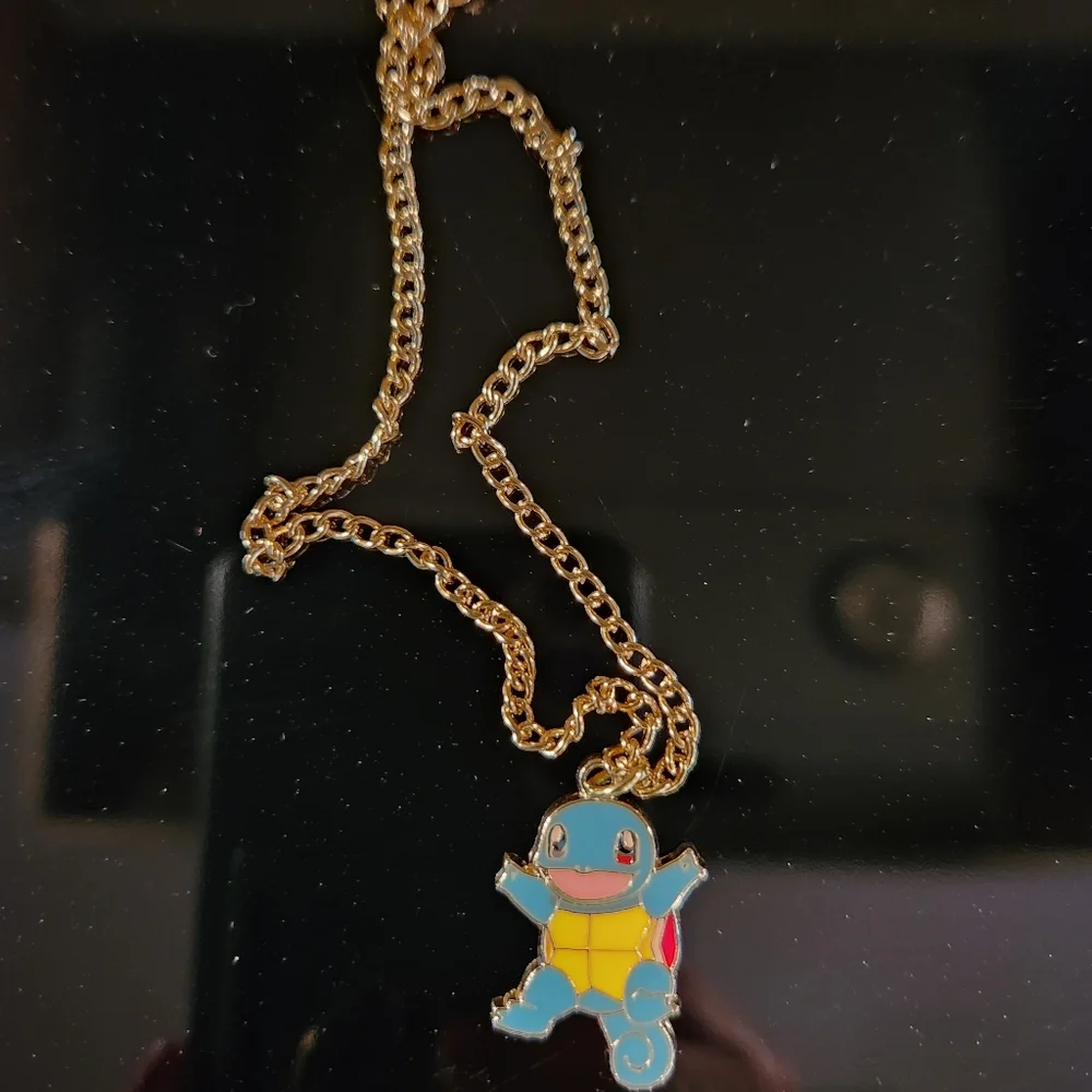 POKEMON SQUITLE Kids Blue and Yellow Turtle Pendant Necklace